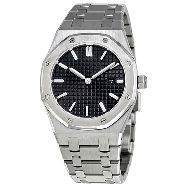 

womens watch good quality 33mm size royal oak quartz silver stainless steel bracelet folding buckle sapphire glass, Slivery;brown