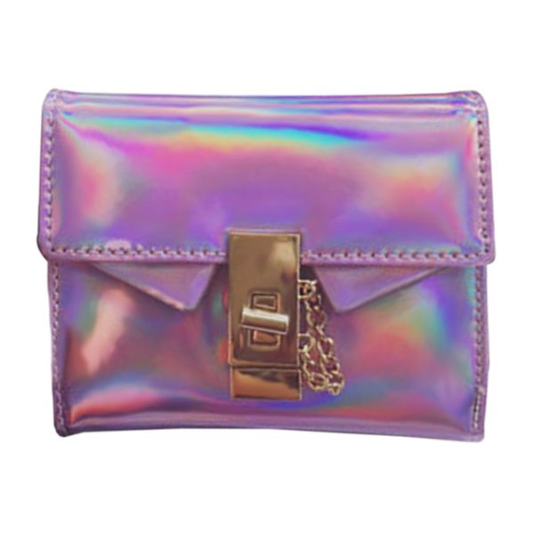

women fashion hologram handbag laser-coin purse wallet card holder bag, Red;black