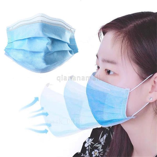 

masks disposable blue face 50pcs dust mouth filter mask 3 layers fog pm 2.5 safety cvjs