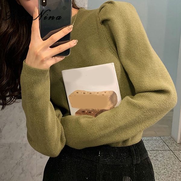 

ricinina women sweater jumper spring 2020 o neck solid korean style loose sweaters women knitted pullovers woman casual sweater, White;black