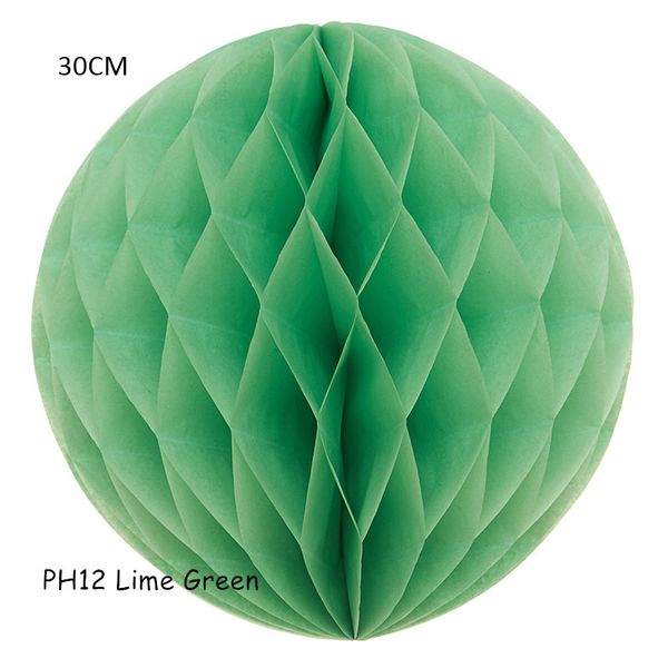 30cm 12inch Lime Green Handmade Round Tissue Paper Honeycomb Balls
