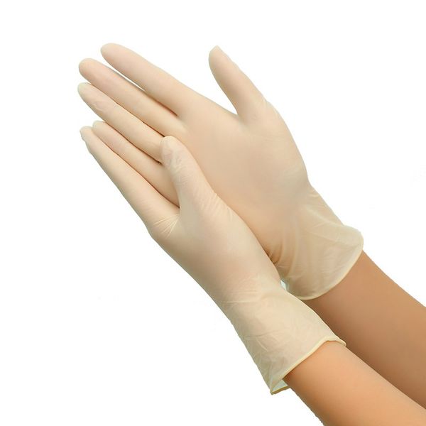 

100pcs yellow disposable latex household food laboratory cleaning rubber nitrile-butadiene gloves thicker and durable
