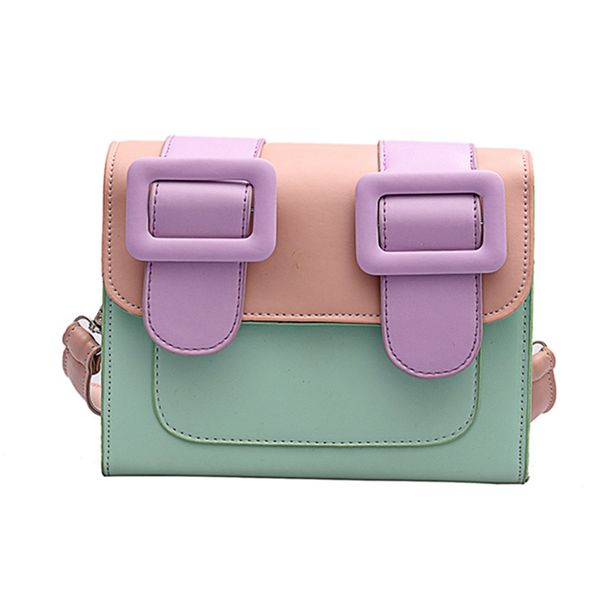 

contrast color pu leather women small bags lady's messenger bag purses and handbag shoulder crossbody bags women's handbags