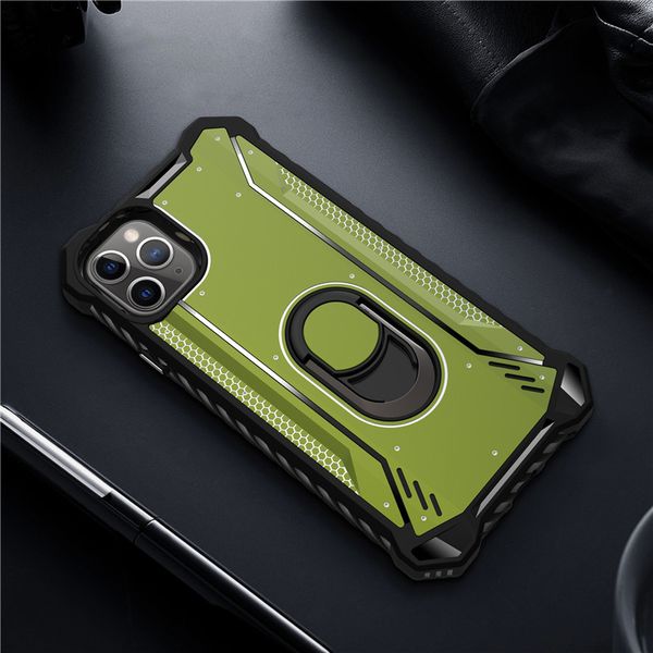 

for iphone 11 pro x xs max hybrid rugged shockproof armor stand case for samsung note 10 s10 plus metal ring magnetic car holder cover