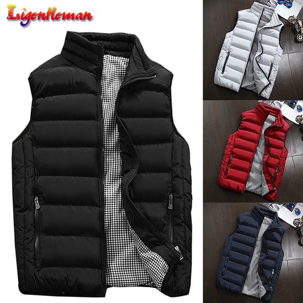 

winter men 2019 casual waistcoat plus size 5xl vest spring autumn men's vest mens coats men new stylish warm sleeveless jacket, Black;white