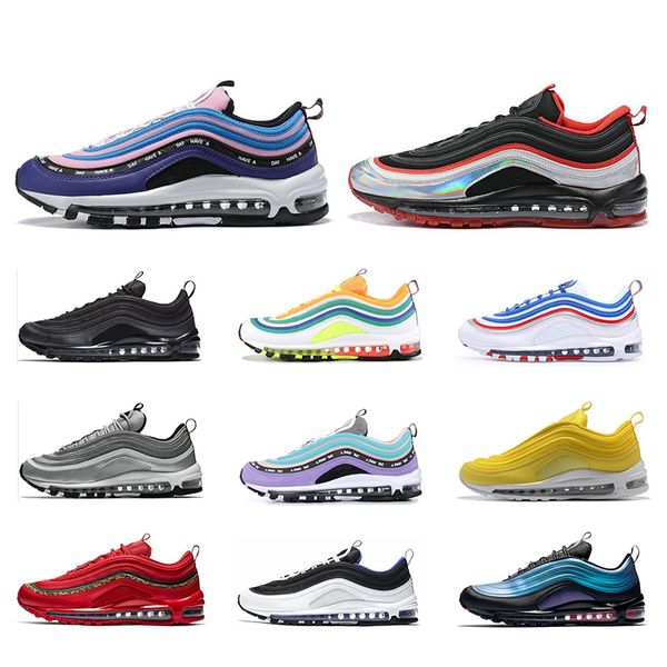 

nike air max 97 кроссовки для мужчин и женщин 2019 года новые поступления mens trianers black bullet лондон летняя любовь лазерная фуксия ды