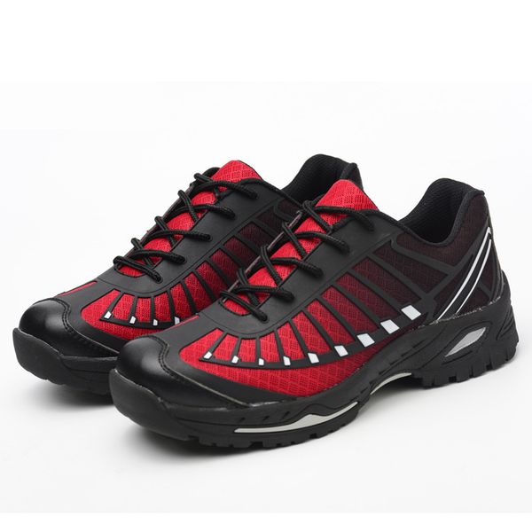 

new arrival big size summer men casual breathable steel toe cap work safety shoes anti-puncture platform tooling security boots, Black