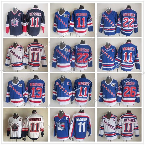 

нью-йорк рейнджерс 22 майк гартнер джерси мужчины урожай классический 11 марк мессье 13 сергей немчинов 26 джо коцур семьдесят пятой hockey, Black;red