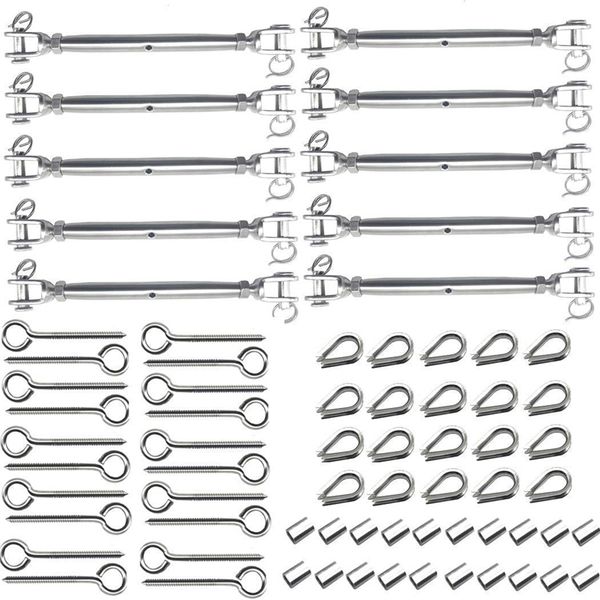 

1/8 cable railing kits for wooden post 316 stainless steel closed body jaw turnbuckle pine lag screw eye screw