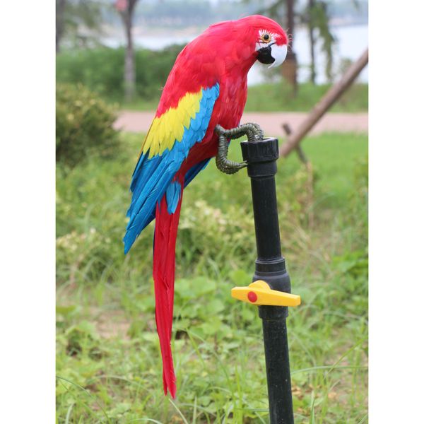 

parrot ornament feathered bird animal figurine garden lawn yard tree decor