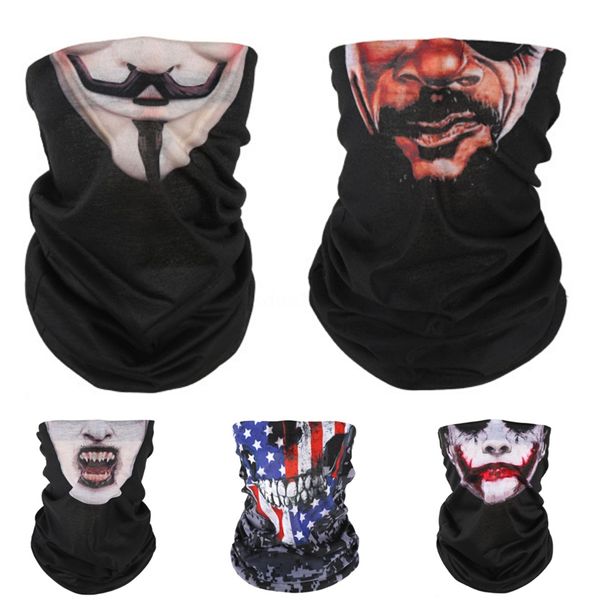 

magic headband new arrival fashion outdoor hiking skull scarf women sports headband neck bandanas mask men#208, Blue;black