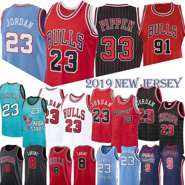 

ncaa 33 scottie pippen mj 23 michael bull jersey 91 dennis rodman basketball jerseys college university mj retro mesh jersey, Black;red