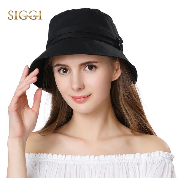 

fancet womens summer bucket hats upf50+ uv cotton windproof cord detachable packable soft sun hats casual gorros female 89024, Blue;gray