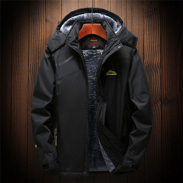 

men's solid jacket winter outdoor cashmere thickening hoodie zipper sport outdoor assault coat for mans windbreaker streetwear, Black;brown