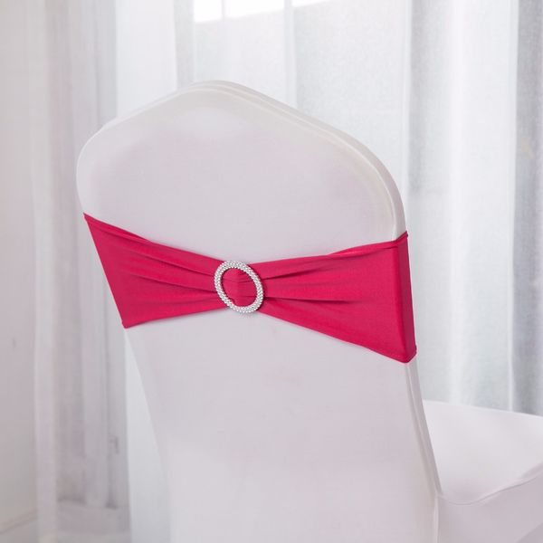 

100 pcs spandex chair bands spandex chair sash stretch lycra bands with buckle for wedding party decoration