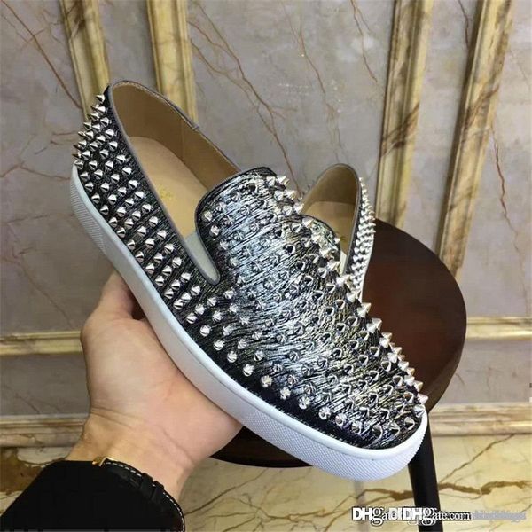 

fashion christia multicolor news new silver leather rollerboat sneakers