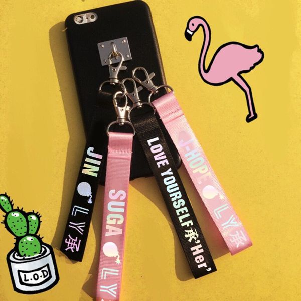 

kpop keychain laser bangtan boys lanyard love yourself key chains rapmonster v jungkook jimin jhope rm keyring accessories, Silver
