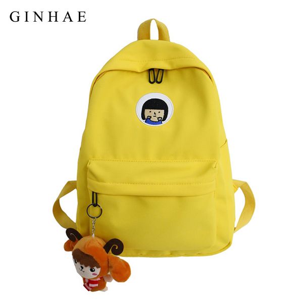 

canvas women backpack cute cartoon characters embroidery school bag backpack for teenager girls rucksack moclilas bolsa feminina