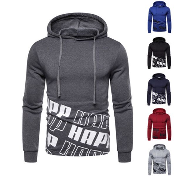 

spot 2020 european spring and autumn explosion models youth letter printing trend hooded sweater men, support mixed batch, Black