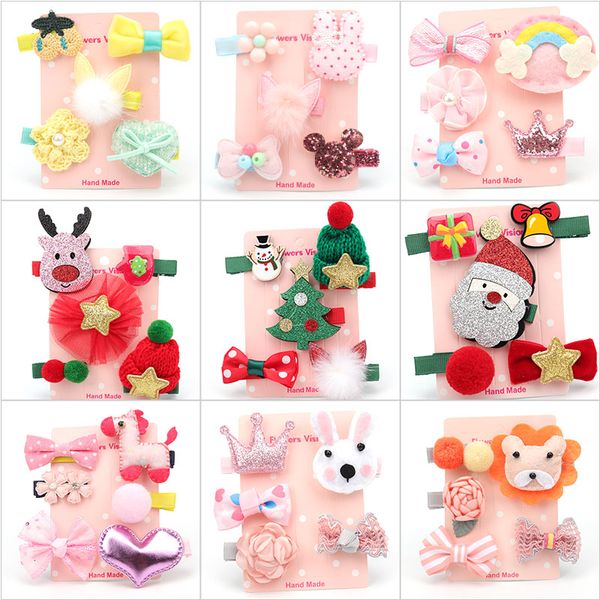 30 Style Girls Cartoon Hair Clips Christmas Gifts Children Bow