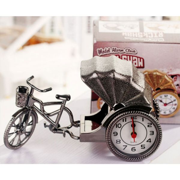Vintage Rickshaw Car Alarm Clock Student Desktop Decoration Plastic Bedside Clock Car Interior Accessories Cars With The Best Interior Cars With The