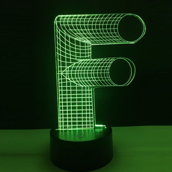 

novelty 3d alphabet lamp letter f 7 color changing desk table led bulb nightlight home bar decoration christmas new year present