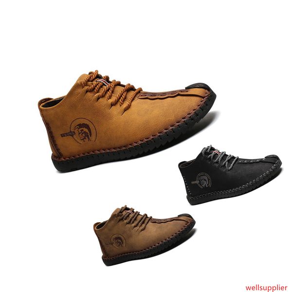 

fashion men s high-casual leather shoes plus velvet triple black brown light tan mens boots outdoor bussiness walking main17