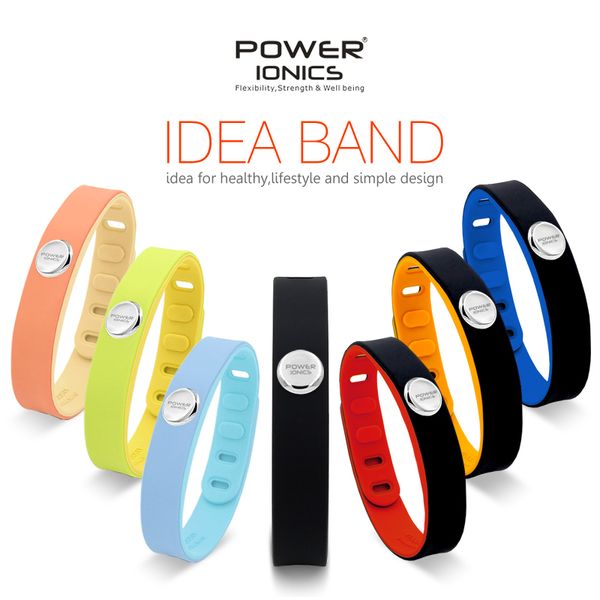 

power ionics 3000ions sports waterproof titanium bracelet wristband improve balance sleeping slimming, Golden;silver