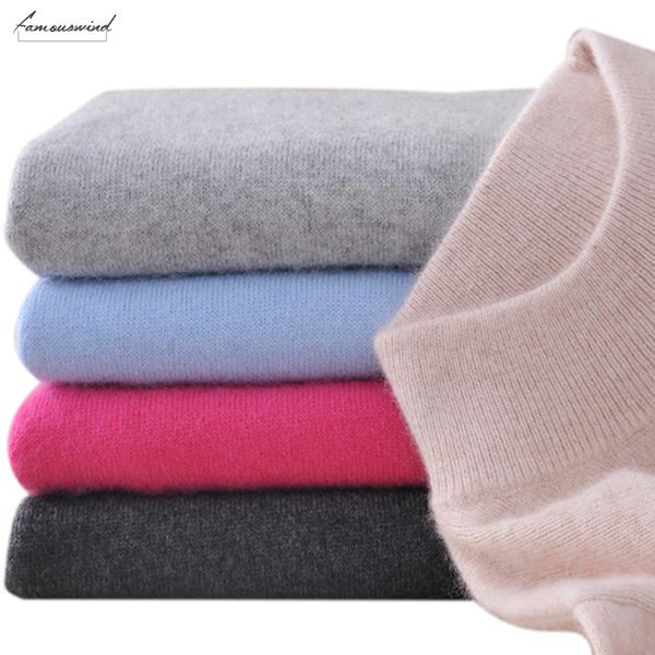 

cashmere fashion blended knitted sweater women autumn regular winter solid pullovers female long sleeve turtleneck color, White;black