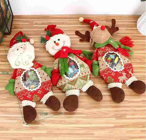 

christmas decorations storage three-dimensional doll shape candy bag children gift bag old man snowman elk shape apple bag