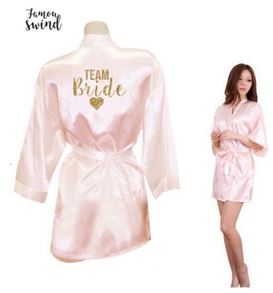 

robe поддельного кимоно шелковый женщина свадьба preparewear невеста команда сердце золотого блеск печать одеяние bachelorette пижама беспла, Black;red