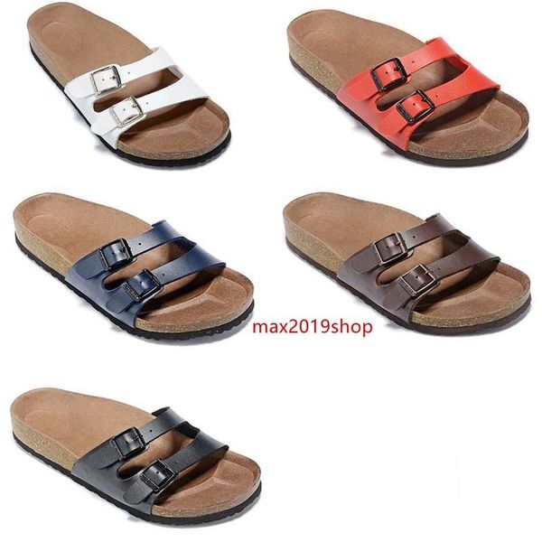 

2019 new style colorful brand arizona men flat heel sandals women fashion summer beaches casual shoes with buckle genuine leather shoes