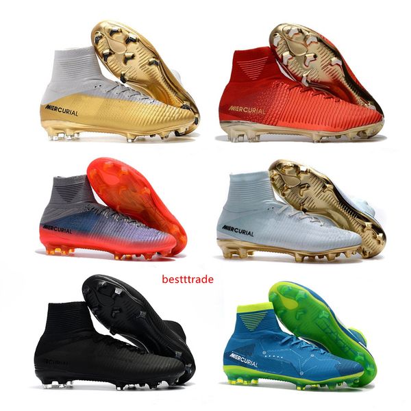 

2019 new white gold cr7 soccer cleats mercurial superfly fg v kids soccer shoes cristiano ronaldo