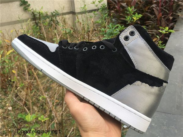 

new with box 1 high og aleali may grey satin shadow i men basketball shoes sports trainer sneakers size 7-13, Black