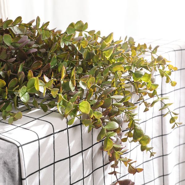 

wedding decoration artificial green eucalyptus vines rattan artificial fake plants ivy wreath wall decor vertical garden