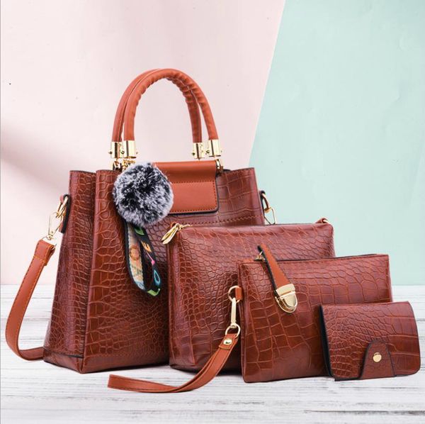 

Designer Handbags Women Shoulder Bags New Style High Quality Leather Tote Bag Women Purse Large Handbags 4pcs/set #lp7m3
