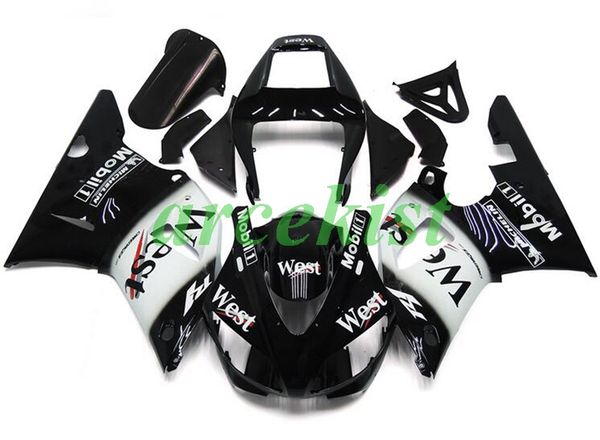 

новый abs мотоцикл полные обтекатели комплект, пригодные для yamaha yzf-r1 r1 1998 1999 98 99 кузовостроения набора белого black light