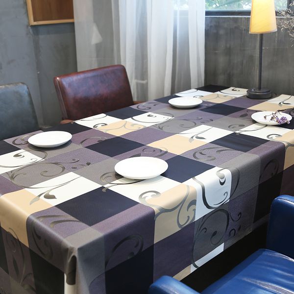 

european pvc rectangular tablecloth for table cover waterproof coffee table cloth insulate plaid floral tv cabinet decor cover