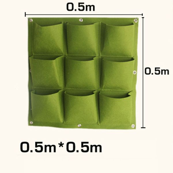 

pocket flower pots planter on wall hanging vertical felt gardening plant decor green field grow container bags outdoor 9pcs