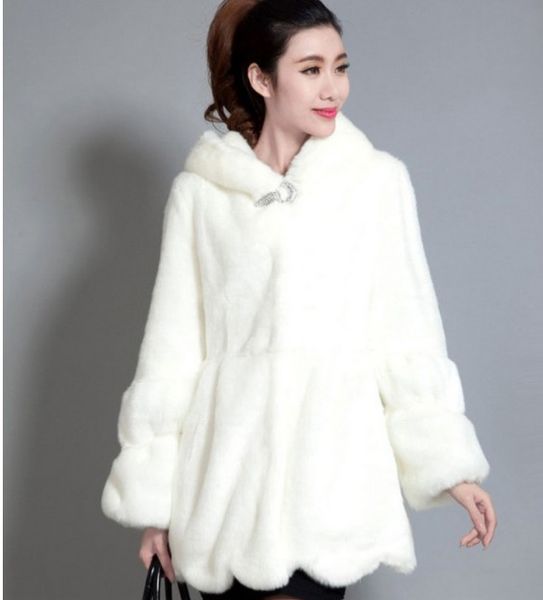 

vetement women's winter 2019 new overcoat hooded faux fur collar coat preppy style long mink jacket plus size slim coat aw309, Black
