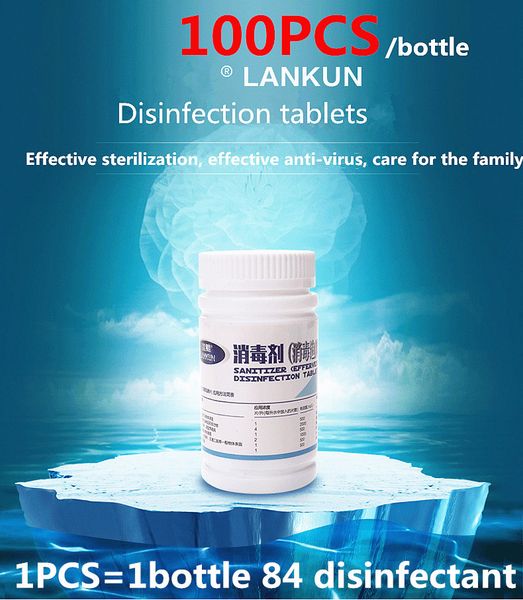 

100pcs lot disinfection tablets remove 99.99% living virus germ disinfectant spray crisp linen anti-epidemic bacteria disinfection products, Blue
