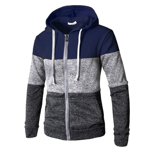

men hoodie male jacket winter warm sweatshirt fashion slim fit outwear, Black