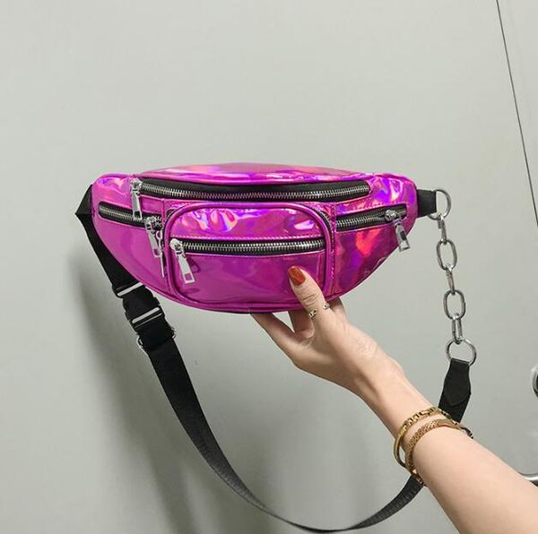 

2020 wholesale handbags purses wholesale women waist bag pu new fashion crossbody bag laser shoulder bags