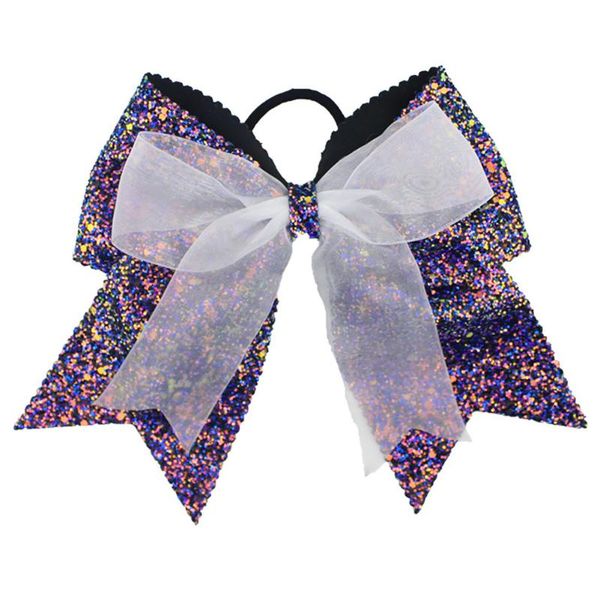 

headband gift bowknot cute party glitter sequin boutique hair band fashion elastic ponytail rope dress up decoration bling, Slivery;white