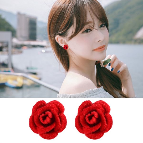 

b027 в корейском стиле аксессуары оптовая многоцветные розы стержня уха pierceless стержня уха серьги клип по производителям direct sell, Silver