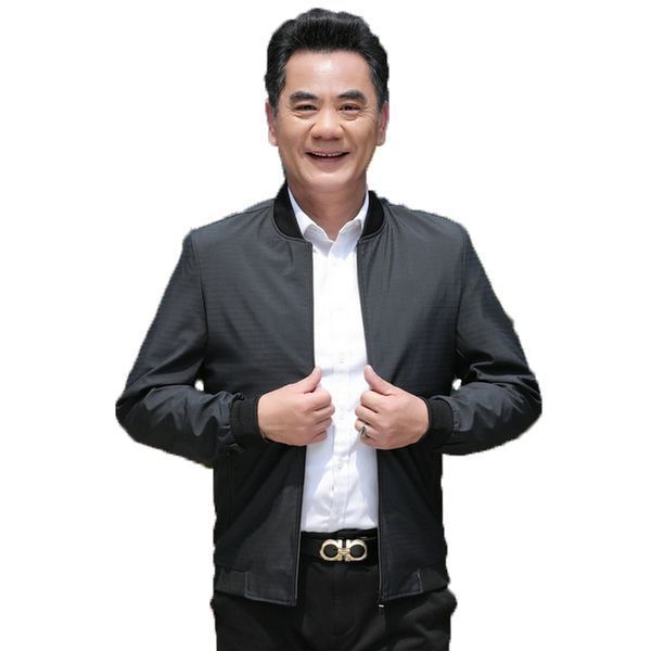 

человек смарт повседневная бомбардировщик куртка мужской весна осень легкий круглый воротник молния передняя основные пальто мужчины отдых в, Black;brown