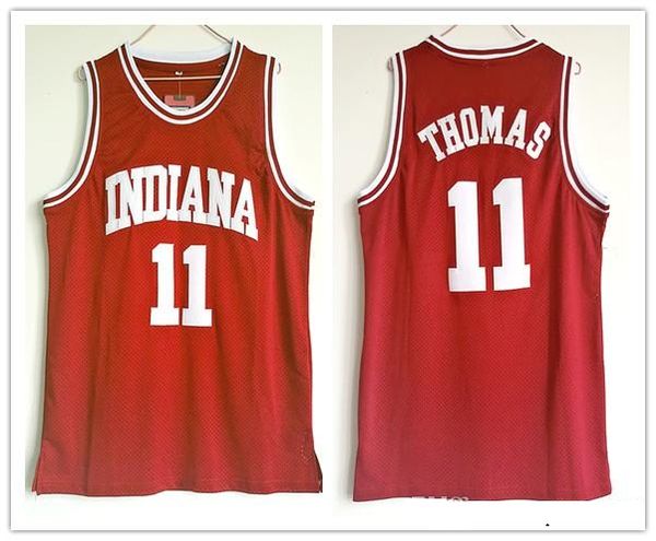 

indiana hoosiers college #11 isiah thomas basketball jerseys stitched embroidery jersey for man size s-2xl, Black;red
