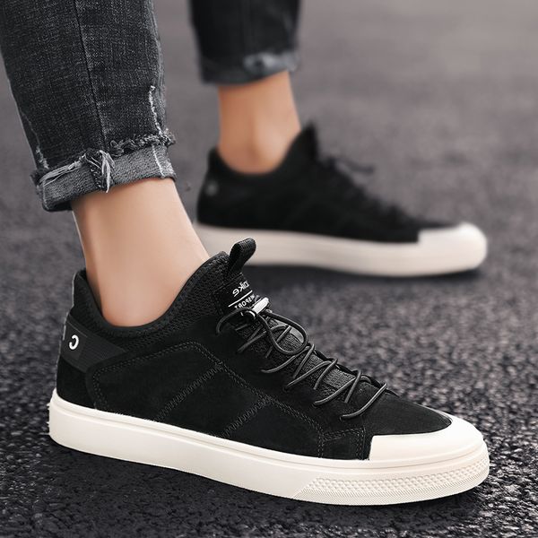 

men's shoes spring 2020 new style online celebrity shoe men's trendy shoes korean-style trend versatile casual stude, Black
