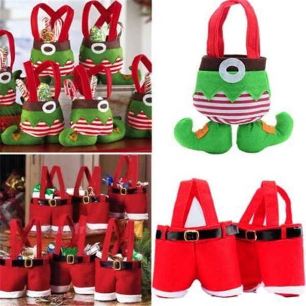 

festive party supplies 1pcs christmas decoration for home santa pants christmas gift treat bag kids candy bag