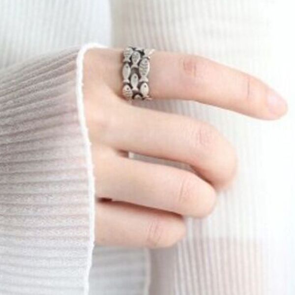 

2017 new fashion fish rings for women adjustable wedding ring fashion girls gift personalized and beautiful rings, Golden;silver